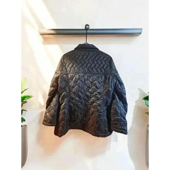 Lands End Quilted Jacket Women's M 10-12 Black Barn Chore Lightweight Coat Warm - Picture 2 of 4